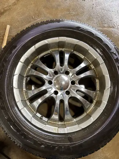 One tire is flat the others are not too bad rims could use a polish 400 obo 4038926460