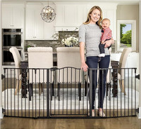 Regalo Home Decor 74-Inch Wide Super Wide Adjustable Gate, Black
