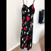 NEW - Linda Lingerie - Women's Floral Satin Slip Dress (Size S)