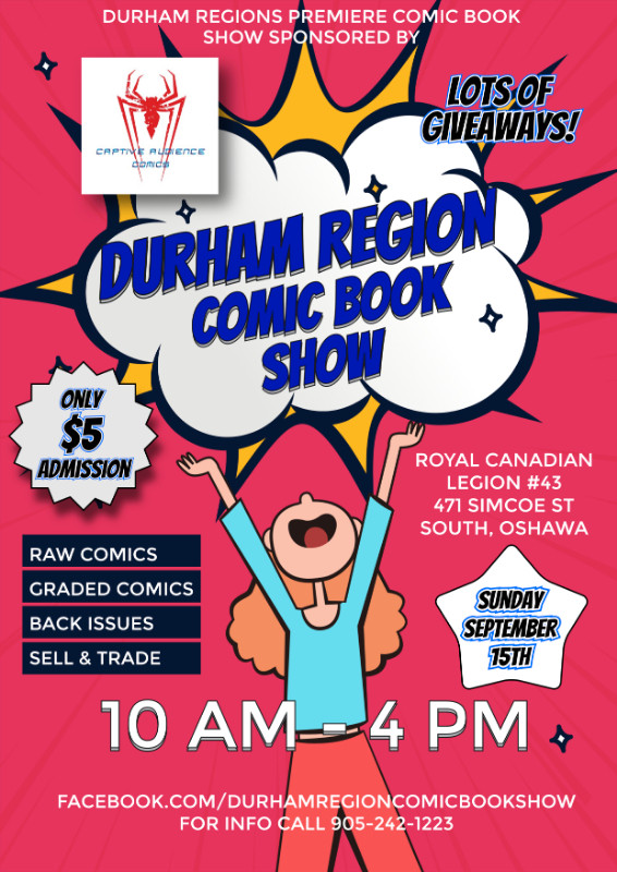Durham Region Comic Book Show- Sunday September 15th 2024 in Events in Oshawa / Durham Region