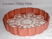 10” ceramic dish – hand made, all purpose: display serve collect