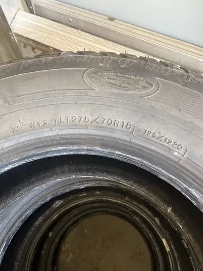 Goodyear ultra grip winter tires Set of 4 off a 2018 Nissan titan pro4x LT 275/70R18 load range E Lo...