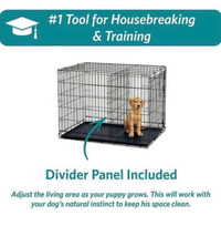 New! Dog Crate 36" Double Door Folding Metal Divider Panel, Floo