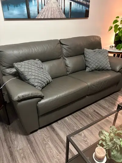 Italian leather sofa one year old, View more