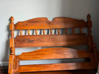 Bed frame, queen size, wood, used, View more