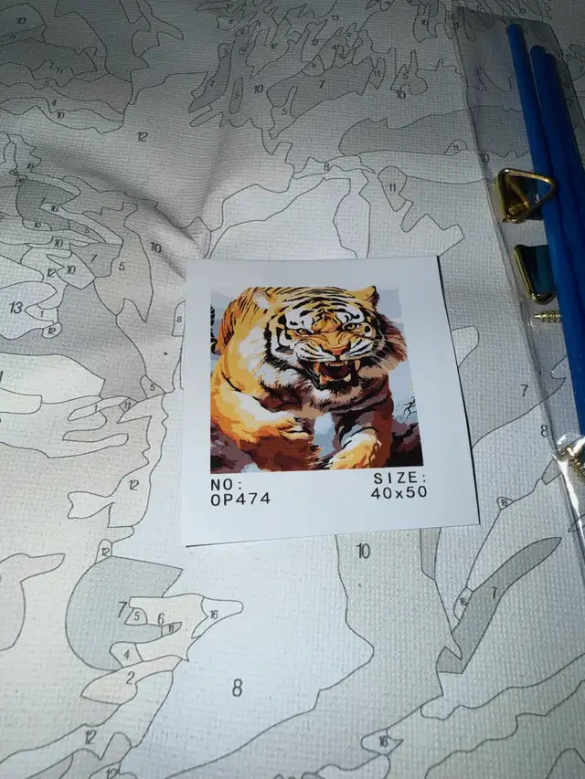 Tiger Paint by Numbers Kit in Hobbies & Crafts in Ottawa - Image 3