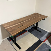 Standing   Desk  with Live Edge Wood Slabs Top (Custom)