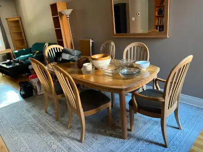 Dining table set in Solid White Oak, View more