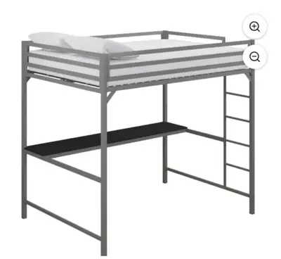 Lit mezzanine deux places en métal , View more