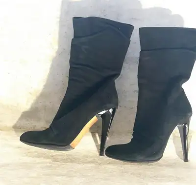 Tuna Suede Stiletto Boots, Size 39, View more