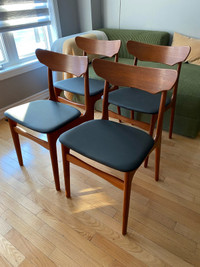 Set of 4 - Teak Designer Danish Mcm 60s Dining Chairs 