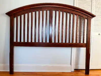 Walnut Headboard for Queen Size Bed --- This is a high quality headboard made of actual wood, pocket...