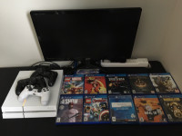 Console playstation 4 ,with 3 remote,and 10 games.. 