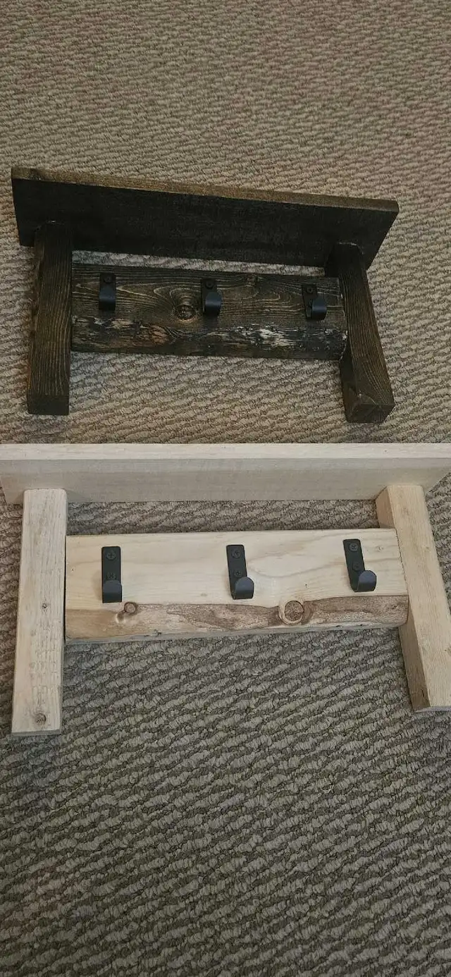 wooden shelf with hooks in Storage & Organization in St. Catharines - Image 3