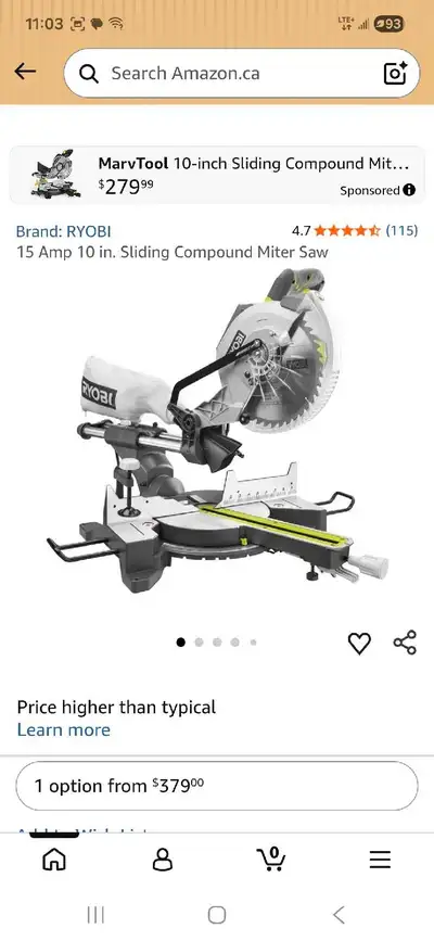 ROYBI 15 amp 10" miter saw w/ blade, View more
