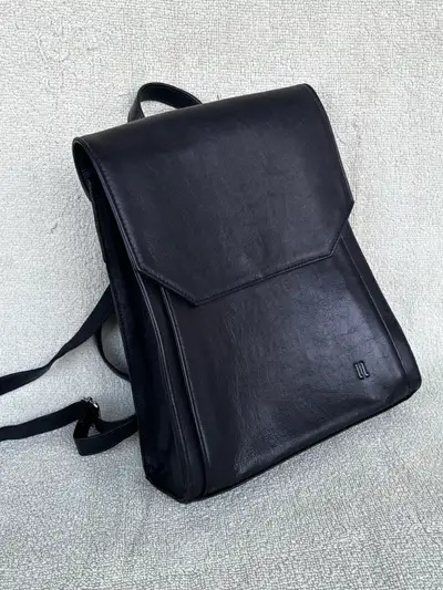 Black leather purse backpack, View more