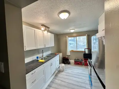 Freshly renovated apartment with new cabinets from S&S Doors, new appliances, and new flooring and p...