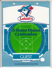 April 11th 1988 Toronto Blue Jays Home Opener VIP Dinner