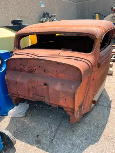 1936 ford truck cab, new box, frame, louvered tail gate comes with 327 engine $3500