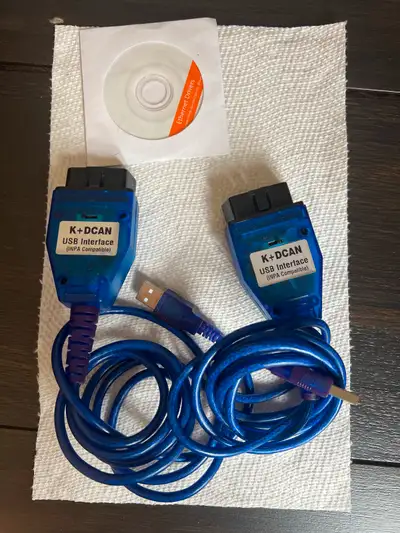 2 K+DCAN USB interface cables INPA compatible Comes with Ethernet drivers