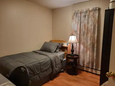 Two fully furnished rooms are available for rent in a clean and quiet ground-level suite with a priv...