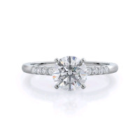 GIA 1.20 CTW Round Diamond Engagement Ring,J-I1,Very Good