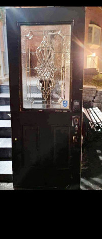 Exterior Metal door 32.75”x81” with expensive glass insert 
