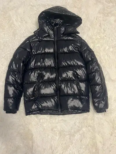shiny black moncler puffer jacket, View more