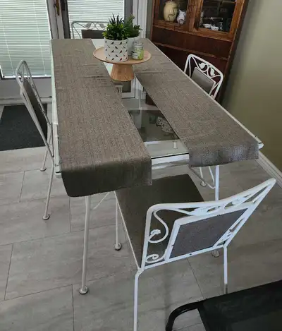 Wrought iron table set...see description.. will deliver, View more
