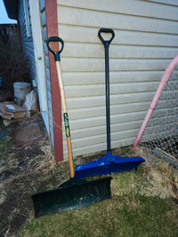 Blue and Green Shovels
