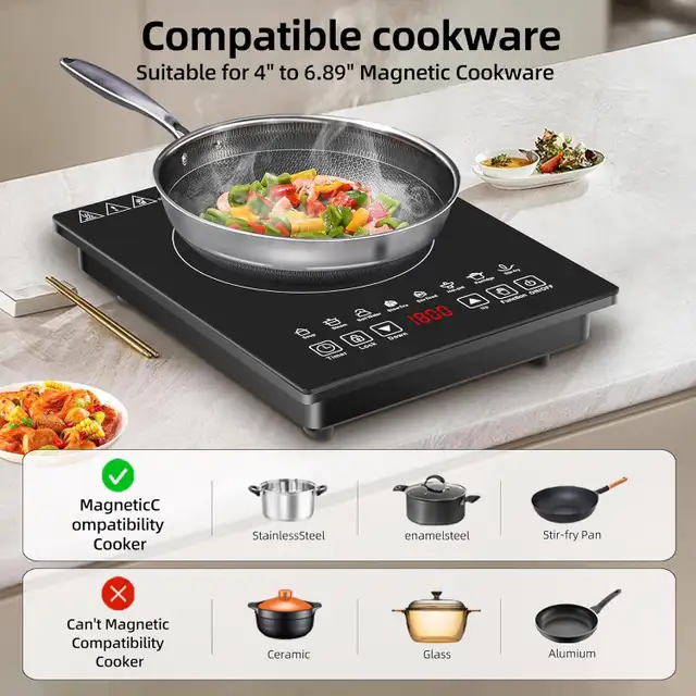 Portable induction Cooktop, 1800W, 9 Power Levels in Stoves, Ovens & Ranges in Longueuil / South Shore - Image 7