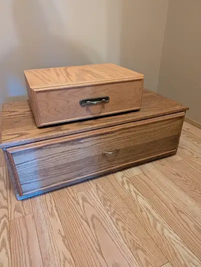 Furniture Storage drawers with roller drawers 1@ 20 ½ Wide x 15” Deep x 7 ½ “ High $30.00 sold 1@ 37...