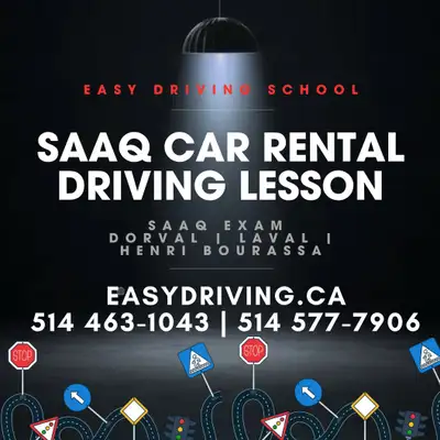 Car Rental for Road Test | Dorval , Laval , Henri Bourassa Location de voiture pour Examen Conduite,...