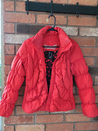 Coat-Short Red Puff Jacket