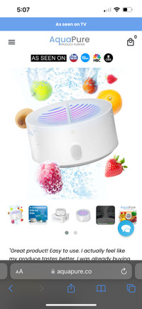 AQUAPURE PRODUCE PURIFER ($190 MSRP))