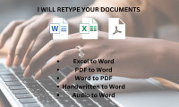 I will retype your Word, Scanned, and PDF documents