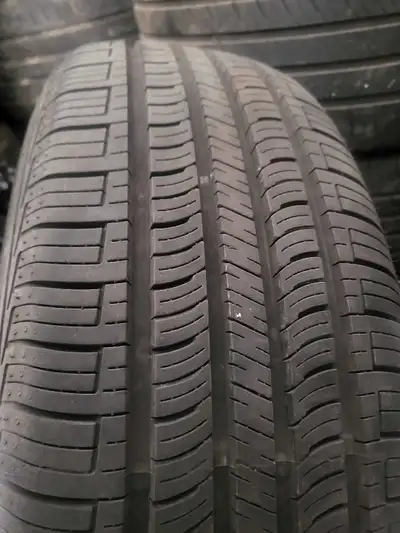 New tires, came on a new car purchased last fall. Driven 1 month then got a flat and switched to win...