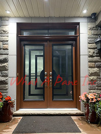 WROUGHT IRON AND DECORATIVE GLASS DOOR INSERTS -WINTER SALE!!!!