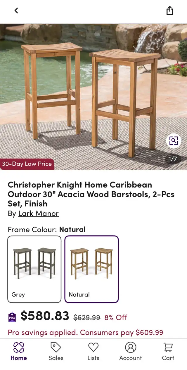 NEW – Set of 2 Acacia Wood Saddle Barstools – 30”  in Other in Oshawa / Durham Region - Image 8