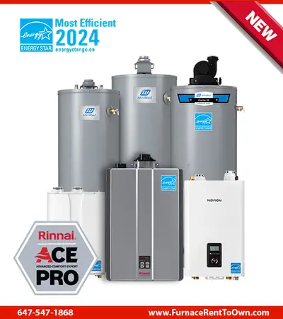 Water Heater - Hot Water Tank - Tankless - Rent with $0 Down, View more