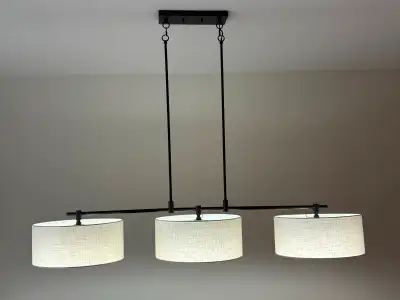 3 LIGHT CHANDELIER WITH SHADES New light only used for staging purposes. $70