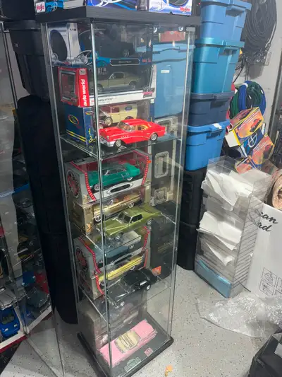 Curio noir présentoir vitré étagère armoire cabinet diecast 1/18 idéal pour objet de valeur tout en...
