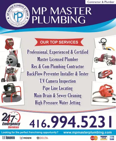 MP Master Plumbing Inc – Licensed & Insured Plumber (GTA) Serving: Toronto, Markham, Scarborough, Ea...