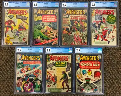 MARVEL THE AVENGERS CGC GRADED COMIC BOOK LOT #’s 2 3 5 6 7 8 9, View more