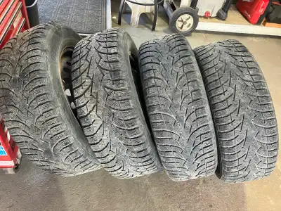 225/65R17 Mud and Snow tires Mounted on steel winter rims with a nice patina... grin! 5 x 114.3mm or...