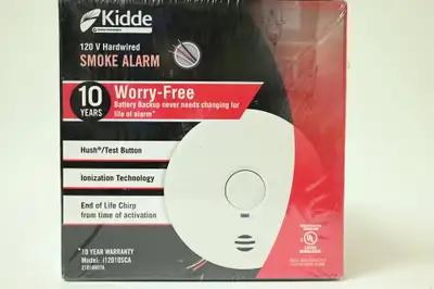 Kidde Smoke Alarm 120v Hardwired with battery backup Model i12010sca Set of 4 box Brand New. Please...
