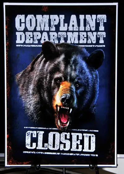 Metallic Poster/Print Complaint Department Closed, View more