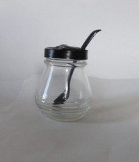 1940's Federal Tool Corp Condiment jar with lid and spoon