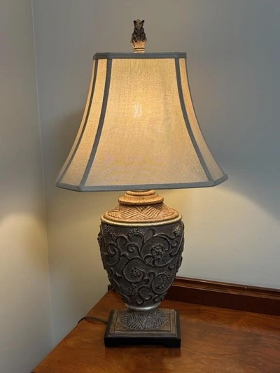 Uttermost Olive Florentine Ceramic Table Lamp w Platinum Shade, View more