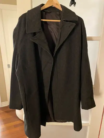 Brand new DKNY trench coat wool charcoal size Large barely worn, View more
